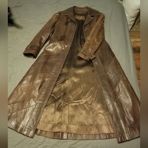 Skin Gear 70s Vintage Leather Trench Coat